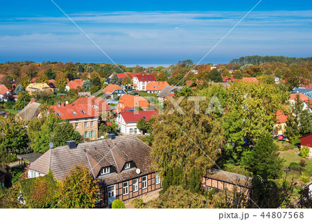 Buildings with blue sky in Wustrow, Germany 44807568