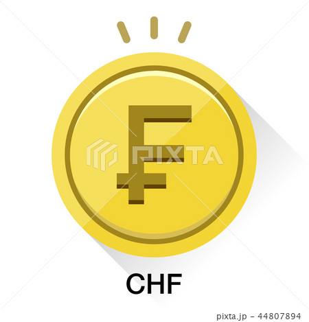 スイスフラン通貨コインアイコンベクターイラストのイラスト素材