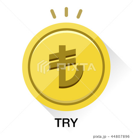 トルコリラ通貨コインアイコンベクターイラストのイラスト素材