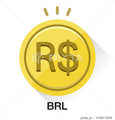 ブラジルレアル通貨コインアイコンベクターイラストのイラスト素材