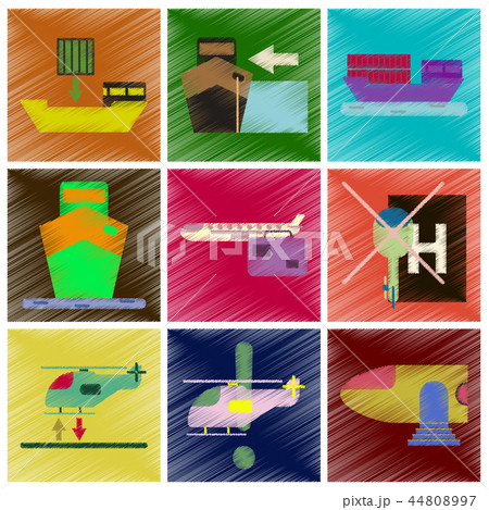 Set of Flat Icons in Shading Style logistics Set of Flat Icons in Shading Style logistics 44808997