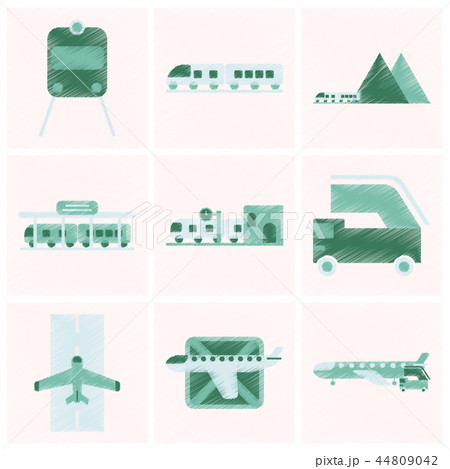 Set of Flat Icons in Shading Style logistics 44809042