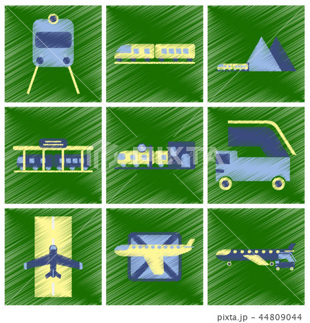 Set of Flat Icons in Shading Style logistics 44809044