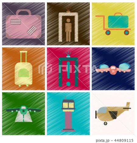 Set of Flat Icons in Shading Style Airport 44809115