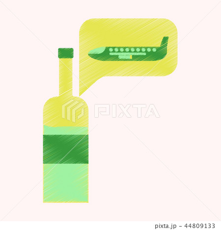 Flat Icon in Shading Style Airplane wine 44809133