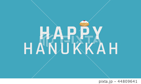 Hanukkah holiday greeting with sufganiyah icon 44809641