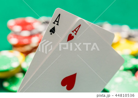 Pair of aces and OOF casino chips Pair of aces and OOF casino chips 44810536