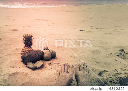 Exotic fruits on the sand 44810895
