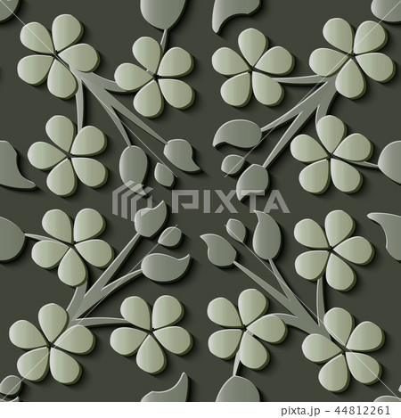 Seamless relief sculpture decoration pattern Seamless relief sculpture decoration pattern 44812261