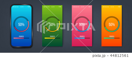 Creative vector illustration of mobile app progress bar loading isolated on transparent background Creative vector illustration of mobile app progress bar loading isolated on transparent background 44812561