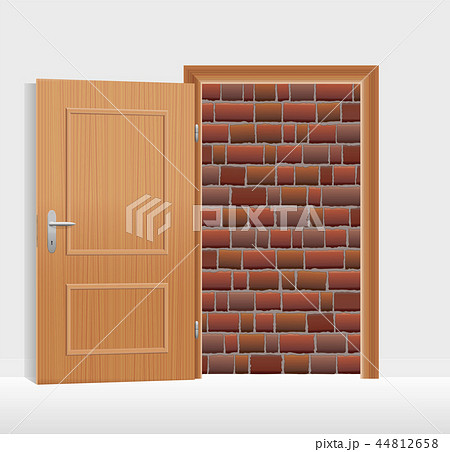 Open Door Brick Wall Blocked Walled Up 44812658
