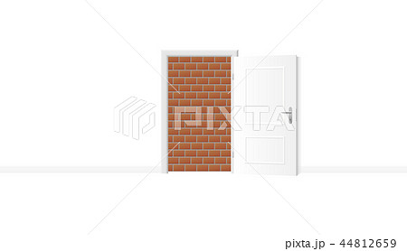 Walled Up Open Door Brick Wall Blocked Walled Up Open Door Brick Wall Blocked 44812659