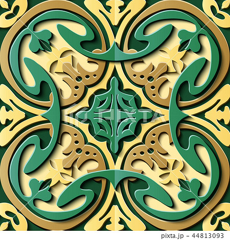 Seamless relief sculpture decoration pattern 44813093