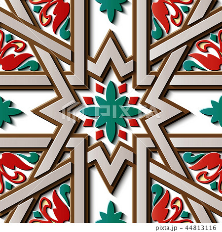 Seamless relief sculpture decoration pattern 44813116