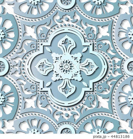 Seamless relief sculpture decoration pattern 44813186