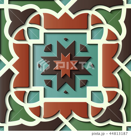 Seamless relief sculpture decoration pattern 44813187