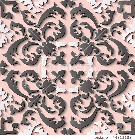 Seamless relief sculpture decoration pattern 44813188