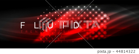 Liquid neon flowing waves, glowing light lines background 44814322