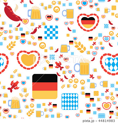 Oktoberfest Seamless Pattern With Drink and Food 44814983