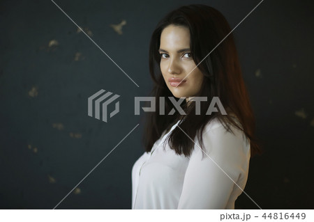 glamorous girl long hair large lips / concept beauty and fashion, young modern girl, bright fashionable appearance style. glamorous girl long hair large lips / concept beauty and fashion, young modern girl, bright fashionable appearance style. 44816449