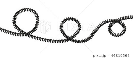 3d Rendering Of A Single Curved Spiral Cable のイラスト素材