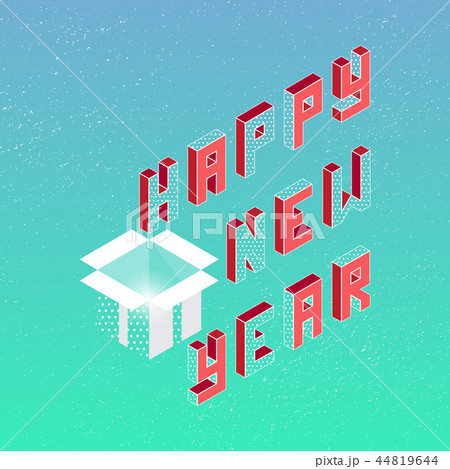 Isometric happy new year greeting card 44819644