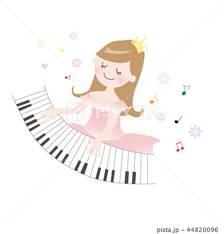 ピアノを弾く女の子のイラスト素材 44820096 Pixta