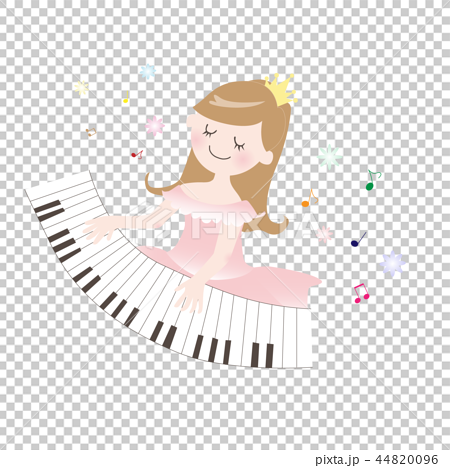 ピアノを弾く女の子のイラスト素材