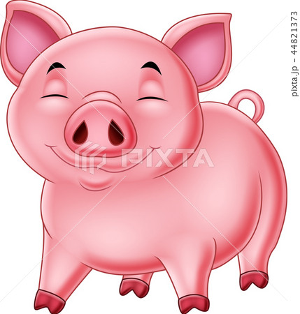 Cartoon happy pig isolated on white background Cartoon happy pig isolated on white background 44821373