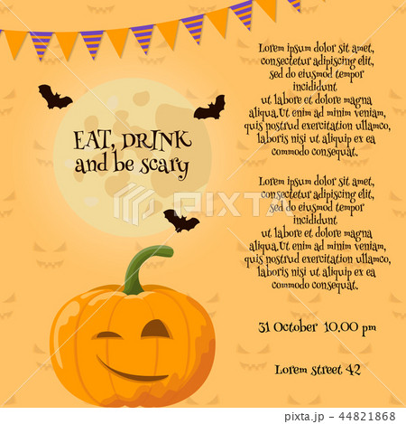 Vector Halloween greeting card template. 44821868