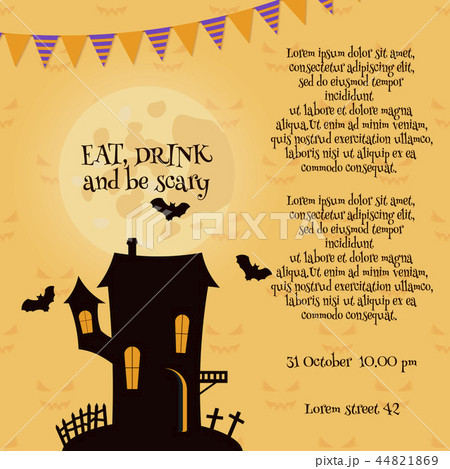 Halloween house card 44821869