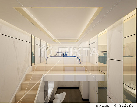 the second floor of loft bedroom in apartment - Stock Illustration