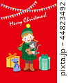 クリスマスの女の子とねこ 44823492