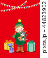 クリスマスの女の子とねこ文字なし 44823902