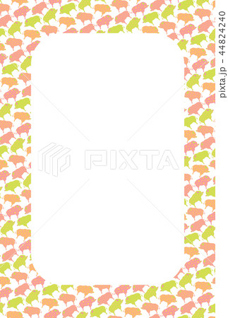 年賀2019イノシシフレーム 年賀2019イノシシフレーム 44824240