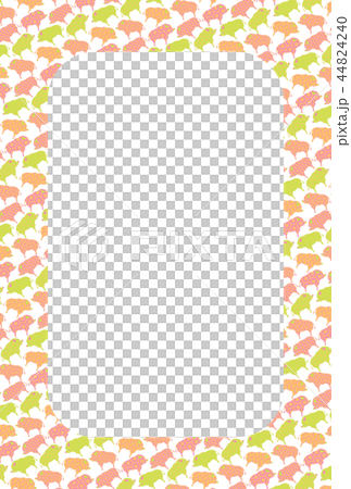 年賀2019イノシシフレーム 年賀2019イノシシフレーム 44824240