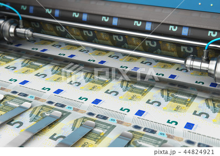 Printing 5 Euro money banknotes 44824921