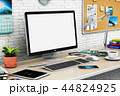 Desktop computer blank screen in modern workspace 44824925