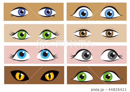 set of different eyes cartoon 44826421