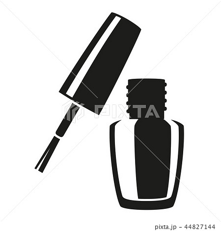Black And White Open Nail Polish Silhouetteのイラスト素材