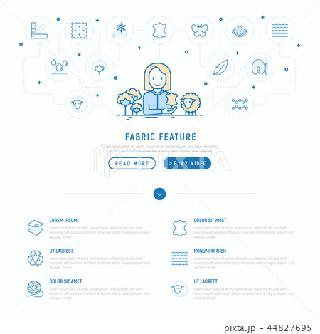 Seamstress with thin line icons Seamstress with thin line icons 44827695