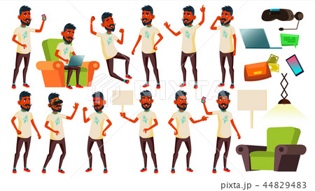 Teen Boy Poses Set Vector. Indian, Hindu. Asian. Friendly, Cheer. For Banner, Flyer, Brochure Design Teen Boy Poses Set Vector. Indian, Hindu. Asian. Friendly, Cheer. For Banner, Flyer, Brochure Design 44829483