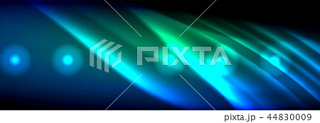 Liquid neon flowing waves, glowing light lines background 44830009