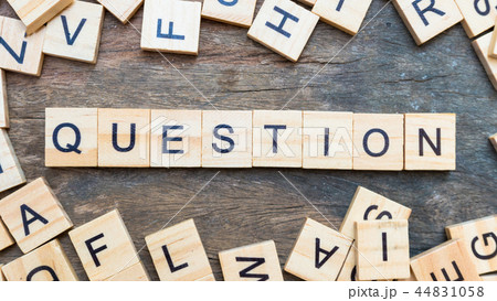 Question answer text on wood squaer block Question answer text on wood squaer block 44831058