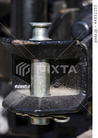 Big metal hitch for a new tractor close-up shot. Big metal hitch for a new tractor close-up shot. 44831155