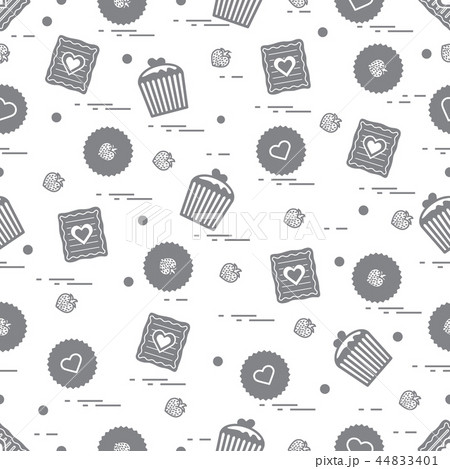 Cute seamless pattern with different romantic 44833401