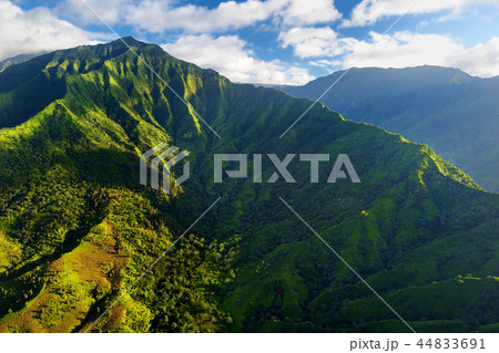 Stunning aerial view of spectacular jungles, Kauai Stunning aerial view of spectacular jungles, Kauai 44833691