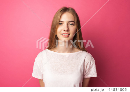 Portrait of a beautiful young girl standing Portrait of a beautiful young girl standing 44834006