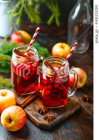 Glasses with hot punch for winter. Mulled wine Glasses with hot punch for winter. Mulled wine 44835090