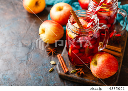 Glasses with hot punch for winter. Mulled wine Glasses with hot punch for winter. Mulled wine 44835091